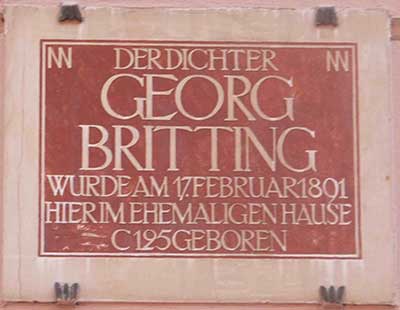 Gedenktafel an Georg Britting